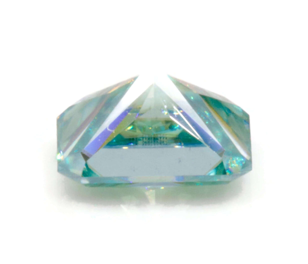 Cyan Blue Moissanite Emerald Cut-Moissanite-Planet Gemstones