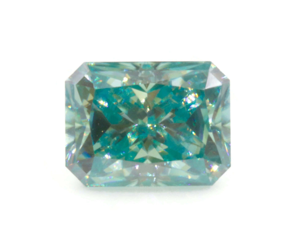 Cyan Blue Moissanite Moissanite Gemstone Faceted Moissanite Loose Stone Emerald Cut Moissanite 7X5mm, 8X6mm SKU: 114499,114500-Moissanite-Planet Gemstones