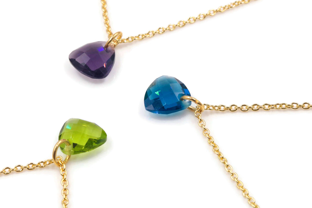 Gemstone Trillion Pendant boho Necklace 12mm-necklace-Planet Gemstones