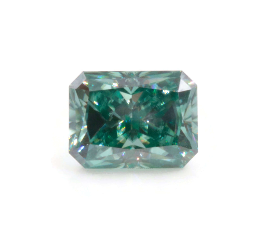 Green Moissanite Radiant Cut-Moissanite-Planet Gemstones