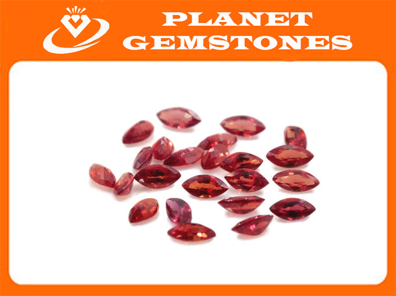 Natural Red Sapphire 0.42ct 4x2mm Natural Sapphire Gemstone Faceted Melee Sapphire Loose Stone September Birthstone DIY Jewelry-Planet Gemstones