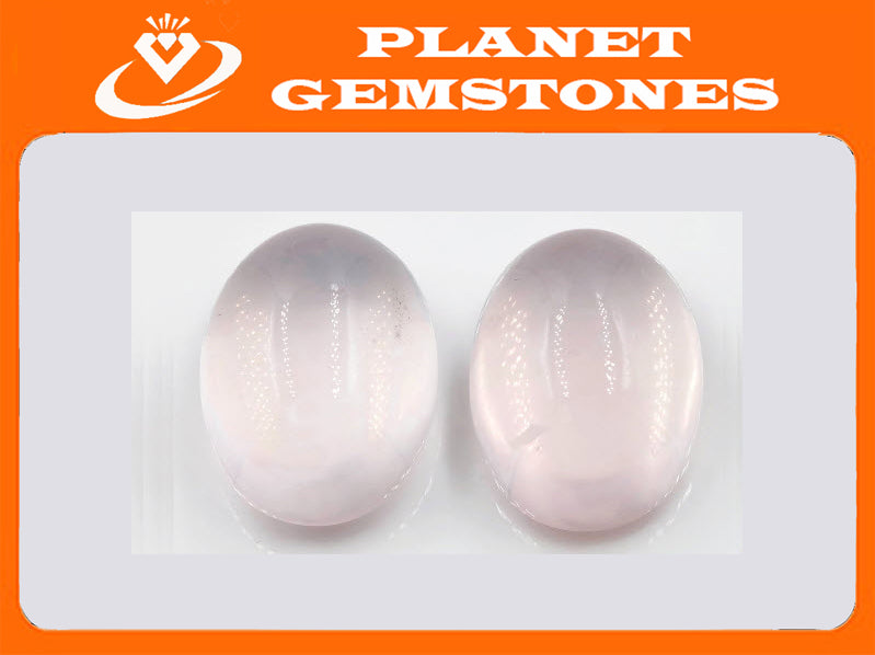 Natural Rose Quartz Gemstone Rose Quartz Stones Pink Quartz Stone QUARTZ pair, oval cabochon, 14x10mm, 14ct DIY Jewelry SKU:12874-Planet Gemstones