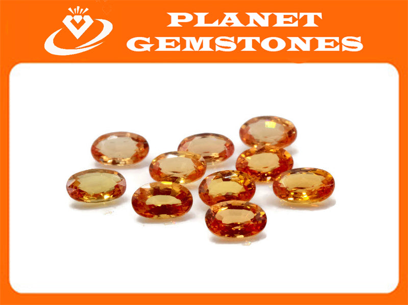 Orange Sapphire Oval 6x4mm-Planet Gemstones